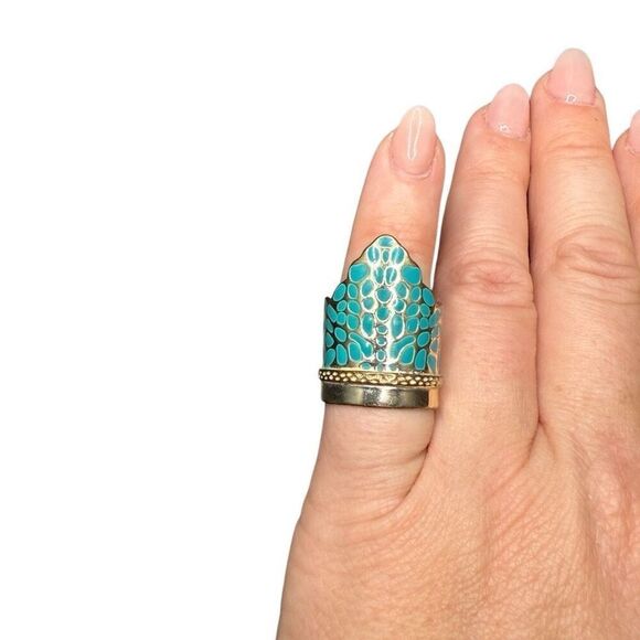 Kendra Scott turquoise and gold ring - size 6 - Picture 3 of 6